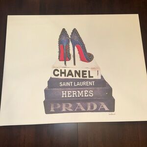 AUTHENTIC Oliver Gal Canvas- Louboutins on Books, measures 24x36